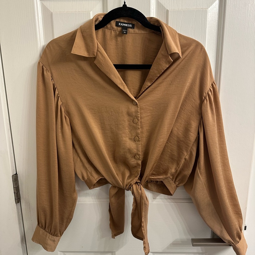 Express Tan Button Down Shirt